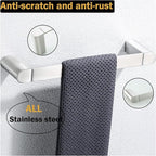 RANDOM 12 inch Brushed Nickel Towel Bar Bathroom Hardware Accessories Hand Towel Holder for Bathroom Kitchen SUS304 Stainless Steel Towel Rod Modern Style Wall-Mounted Towel Rack.96026-2-12BS