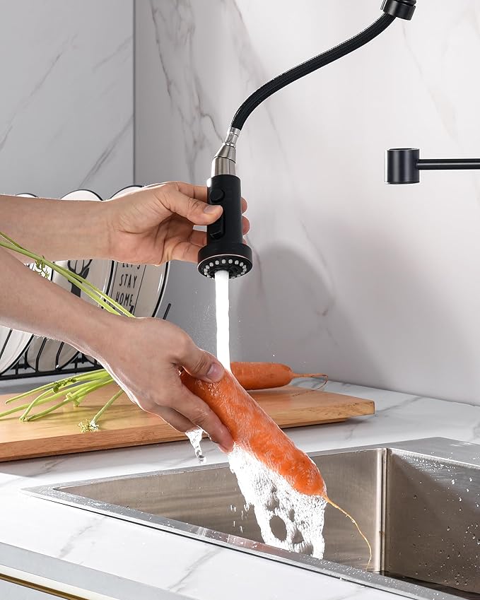 J-HVA Pull Down Kitchen Faucet Sprayer Head Replacement Part with Adapters, 3 Function Pull Out Sink Sprayer Replacement Nozzle, Kitchen Faucet Head Hose Spray Tap Spout, Oil Rubbed Bronze