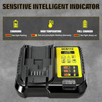 2-Pack 8000mAh High-Capacity Lithium-Ion Battery & Charger Set for DEWALT 20V MAX Battery, Perfectly Compatible with DCB207/DCB204/DCB200/DCB201/DCB203 Series Power Tools, Fast Charging