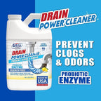 SANI 360° Drain Power Cleaner, Probiotic Enzyme Gel Formula, Odor eliminator, prevents clogs, Grease, Soap Scum, Save Money on Plumbing, Pipes and Septic safe, Made in the USA, 16 Uses, Lemon Scent