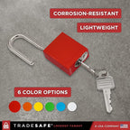 TRADESAFE Lockout Tagout Locks Set - 10 Red Aluminum Loto Locks, Lock Out Tag Out Padlocks Keyed Alike, 2 Keys Per Lockout Padlock, OSHA Compliant