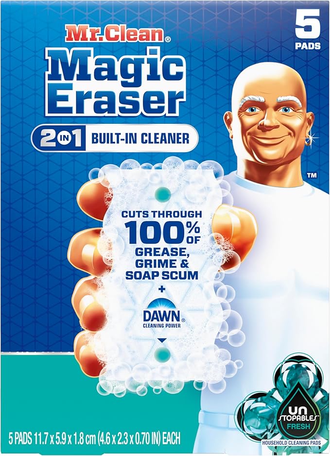 Mr. Clean Magic Eraser Foaming Sponge, All Purpose Cleaner, Dawn Cleaning Power, Ultra Foamy, 5ct