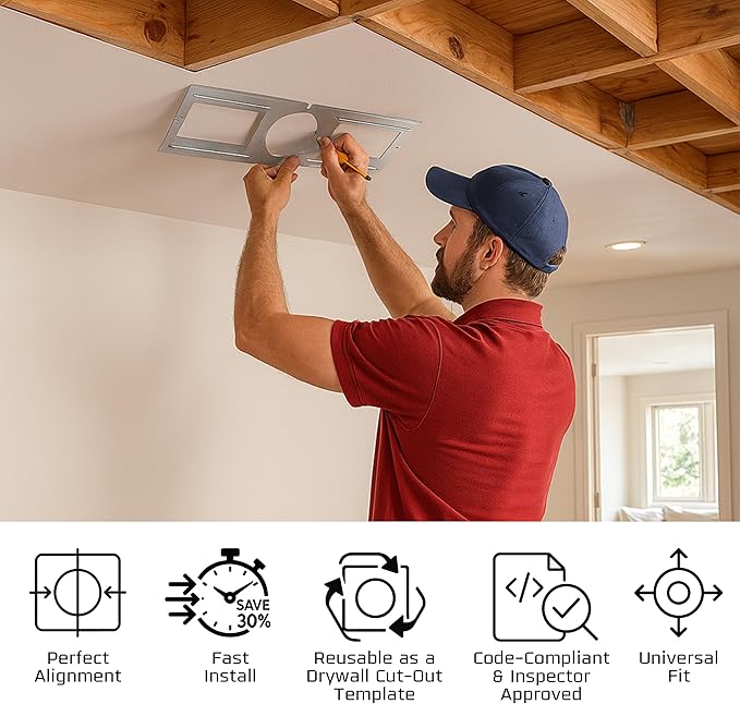 OHLECTRIC 24 Pack – New Construction Mounting Plate for 6 Inch LED Downlight – Slim Steel Rough in Plate/Bracket – Made of Galvanized Steel Recessed LED Light Plate -Slim Light Kit Bracket