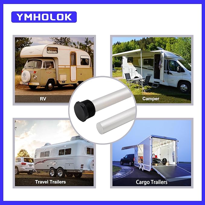 2PC RV Water Heater Anode Rods, 9.25" x 3/4" NPT Magnesium Anode Rod Fit for RV Water Heater, for Suburban & Mor-Flo Camper RV Water Heater