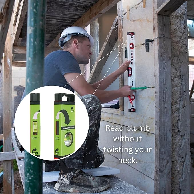 Kapro - 705 Eagle Box Level - OPTIVISION & Plumb Site - Features 2% Gradient, Acrylic Vials, and Wall-Grip - For Masonry and Concrete Jobs - VPA Tested - 24 Inch