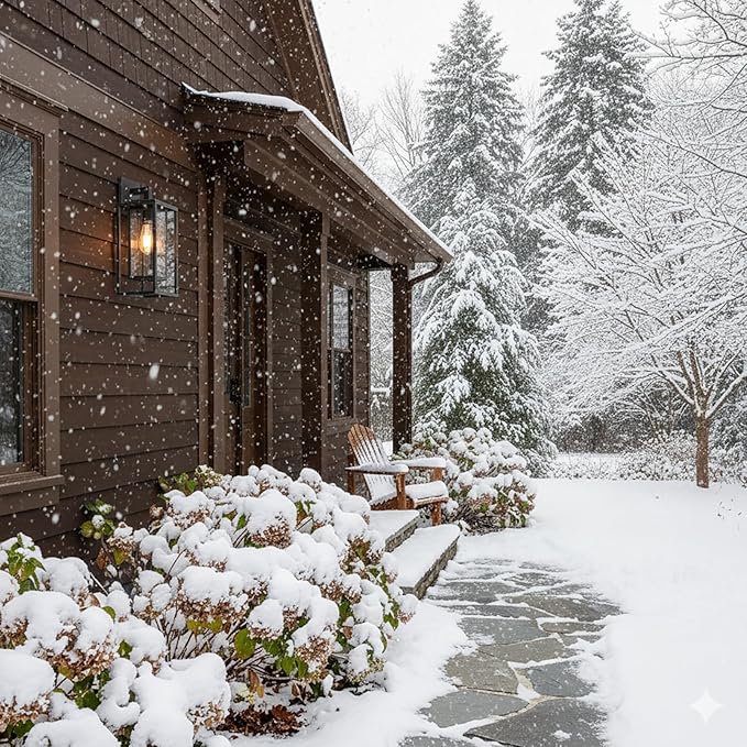 18" Outdoor Wall Light Fixtures Waterproofed Exterior Lantern W/Sturdy Rectangular Double Cage In Old Rust &Clear Tempered Glass,Sconce Mounted For House Patio,Front door,Porch,Garage Lighting 2Pack