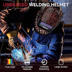 ARCCAPTAIN Welding Helmet Auto Darkening, 1/1/1/1 True Color Welding Hood, 4 Arc Sensor 1/25000s Response Time Solar Powered Weld Hood Helmet, Alien