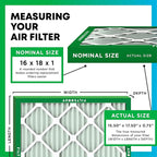 Filterbuy 16x18x1 Air Filter MERV 13 (MPR 1900) Health Defense Replacement (6-Pack), Electrostatic Pleated HVAC AC Furnace Filters, Made in USA (Actual Size: 15.50 x 17.50 x 0.75)