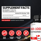 1000mg NAD Supplement with Nicotinamide Riboside NR - Cellular Support, Aging Health, Overall Wellness - 60 Count Supply for 30 Days