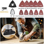 PECHAM 128PCS Oscillating Tool Blade, Wood Metal Cutting and Sandpaper Oscillating Tool Accessories with Titanium Quick Tooth Japanese Tooth Multitool Blade Fit More Oscillating Tools