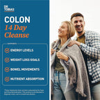 Dr. Tobias Colon 14 Day Cleanse, Advanced Gut Cleanse Detox for Women & Men with Cascara Sagrada, Psyllium Husk, Senna Leaf & Probiotics, Non-GMO Colon Cleanse, 4 Bottles of 28 Capsules (1-2 Daily)