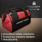 TRADESAFE Lockout Tagout Bag for Loto Devices - Polyester Canvas Lock Out Tag Out Kit Bag, Heavy Duty Tool Bag Organizer, 12-1/2 x 8 x 9-3/4 inches