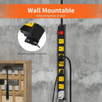 8 Outlet Power Strip 2100J Surge Protector, 8FT Heavy Duty Extension Cord Wide Spaced Outlet and Wall Mount Metal Powerstrip for Home Office Garage Workshop