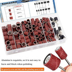 Sanding Drum Set for Dremel Rotary Tools-Includes 120 Aluminum Oxide Sanding Sleeves for Drum Sanders(120Grit) and 12 Drum Mandrels-Sanding Bits Tool Accessories with Box