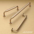 Alzassbg 10 Pack Champagne Bronze Cabinet Handles, 5 Inch(128mm) Hole Centers Arch Modern Cabinet Pulls Kitchen Cabinets Hardware for Cabinets and Drawers AL3503TGP