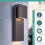 Modern Outdoor Indoor Integrated LED Wall Sconce, 2-Light Total 17W,Bronze Finish,1600 Lumens,3000 Kelvin,90 CRI, Dimmable,Input 120-277V,Weatherproof for Global Front Porch Decor Use.