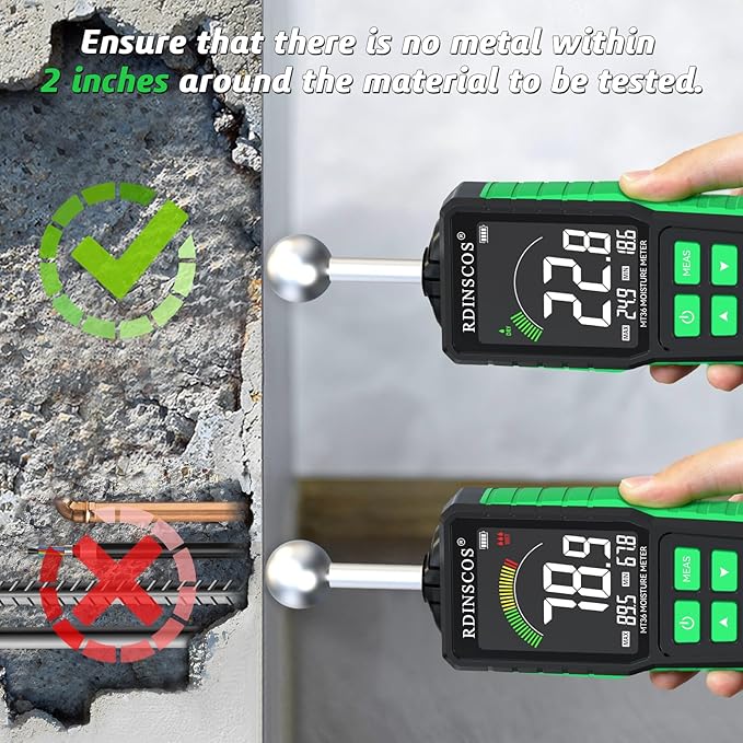 Pinless Moisture Meter for Drywall for Wood and Wall; Ball type Moisture Readers