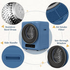 Auertech 1.5 Cu.Ft Portable Clothes Dryer, 850 W Front Load Electric Dryer Machine with Stainless Steel Drum, Simple Control Knob, Compact Tumble Dryer for Laundry Apartment, Dorm, RV, Blue