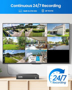 ZOSI 4K PoE Security Camera System,4pcs 8MP Indoor Outdoor Bullet Cameras with Person Vehicle Detection,People Counting,One-Way Audio,100ft Night Vision,4K/8MP 8CH NVR with 2TB HDD for 24/7 Recording