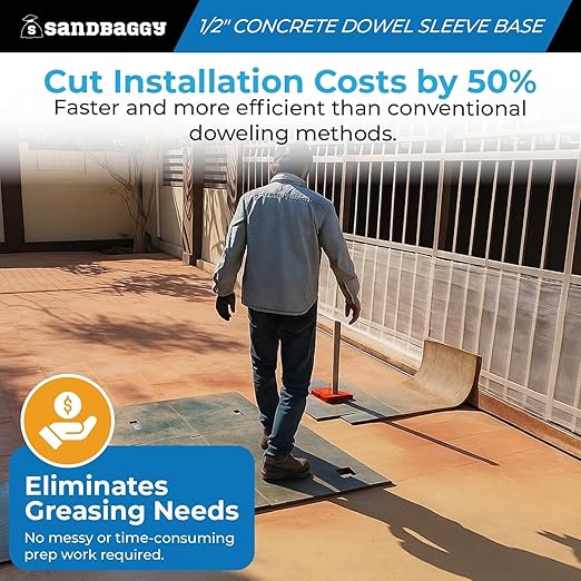 1/2" Concrete Dowel Sleeve Base - Concrete Joint Alignment - Sandbaggy (250, 1/2")