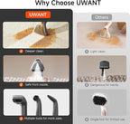 uwant Portable Carpet Cleaner with Steam& Heating System 18Kpa Powerful Suction Carpet Cleaner with 4 Cleaning Tools& Solution 2 in 1 Upholstery Cleaner Steam Cleaner for Pets, Car