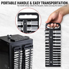 Magnetic Socket Organizer Set, 3-Piece Black Portable Magnetic Socket Holder Tray, Heavy Duty Socket Racks For 1/2-inch& 3/8-inch& 1/4-inch Drive, Hold 76 Sockets - Fit Shallow&Deep Sockets