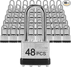 Padlocks with Same Key, LQYN 48 Pcs Laminated Keyed Padlock (1-9/16", 40mm), Keyed Alike Locks, Long Shackle, for Storage Locker, Hasp Latch, Toolbox, Sheds