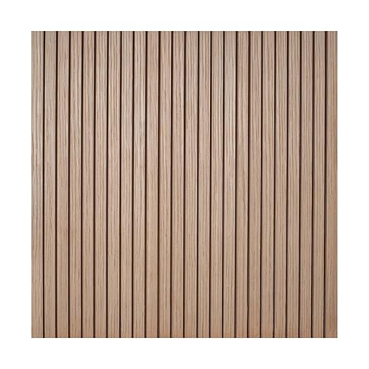 4ft x 4ft Unfinished White Oak Veneer Flexible Tambour Wall Panel with 1/2" 30-Degree Groove Slats, Flexible & Customizable