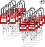 TRADESAFE Lockout Tagout Locks Set - 20 Red Keyed Alike Padlocks, 2 Keys Per Lock, OSHA Compliant Loto Locks for Lock Out Tag Out Stations, Premium Grade
