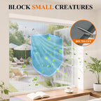 2PACK MAGZO Window&Door Screen Replacement Kit, 48''W x 99''L, with Retainer Spline (Total 65.6 FT) and Press-Fit Roller Tool, Scratch-Proof Polyester, Mesh Roll Repair for Patio, Pet Friendly, Grey