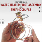Water Heater Pilot Assembly, 24'' Pilot Thermocouple for Gas Water Heaters, Fits Desa, NR, Sears, Remington, Reddy, All-Pro, Universal
