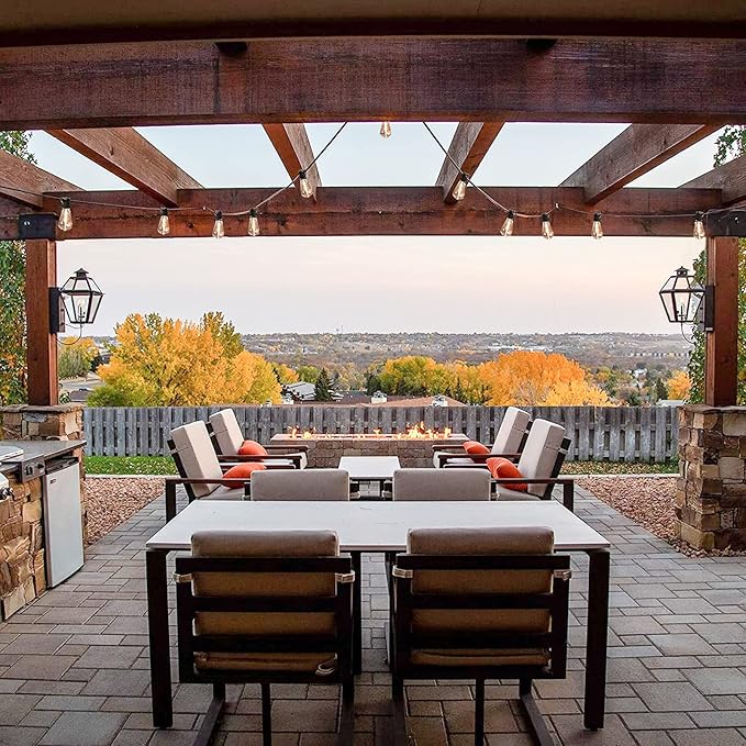 Abeja 10 Pack LED Edison Light Bulbs, ST40 Clear Replacement Bulb 0.6W fits E17 C9 Screw Base, Vintage Dimmable Shatterproof Bulbs for Outdoor Patio ST40 String Lights, Warm White