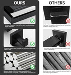 5-Pieces Bathroom Hardware Set, SUS304 Stainless Steel Wall Mounted 23.6 Inch Towel Bar, Toilet Paper Holder, Towel Hooks, Bathroom Towel Bar Set (Matte Black (Type 2), 5 Piece-23.6 inch)