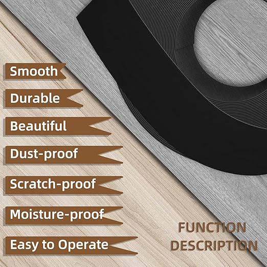 GSCIT Club Black Melamine Edge Banding, 2 inch x 50ft Edge Banding with Hot Melt Adhesive Pre-glued Cabinet Edge Banding Flexible Black Veneer Edging for Plywood