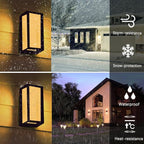 Outdoor Wall Sconce Lights, Square LED Porch Lights Outdoor 18W 3000K 4000K 5000K 3 Color Changeable,Exterior Outside Wall Lights for House Doorway,Carriage