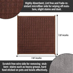 Dish Cloths for Washing Dishes 8 Pack Multipurpose Wire Miracle Cleaning Coths Non-Scratch Wire Dishwashing Rag Lint Free Microfiber Cleaning Cloth for Kitchen Windows (Brown)