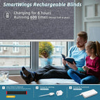 SmartWings Motorized Smart Blinds with Remote, Custom Automatic 100% Blackout Roller Shade Compatible with Alexa/Homekit/Google, Electric Smart Blinds for Indoor Windows, Eclipse Charcoal