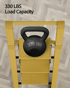 Taranta 3 Step Ladder, Lightweight Aluminum Step Stool with Convenient Handgrip, Folding Ladder with Anti-Slip Pedals, 330lbs Capacity Stepladder for Home, Office, Kitchen - Twilight Yellow