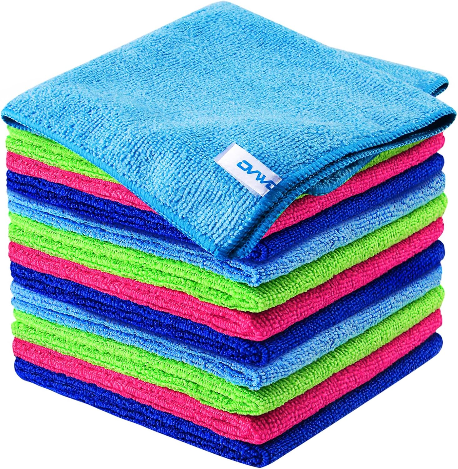 12Pcs Premium Microfiber Cleaning Cloth, Highly Absorbent Household Cleaning Supplies - for Kitchen Towels, Dish Cloths, Dust Rag