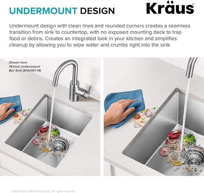 Kraus Kitchen Sink - Kraus Standart Pro 17-Inch Undermount Single Bowl, 16 Gauge Stainless Steel Kitchen Sinks, KHU101-17