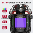 ARCCAPTAIN Auto Darkening Welding Helmet with Side View, 180° Panoramic View, 1/1/1/1 True Color Large Viewing Welding Hood with 4 Arc Sensor Solar Powered, Wide Shade 4/5-9/9-13 for TIG MIG ARC CUT