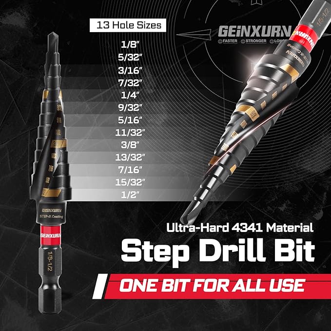 42Pcs Tools Set Packaged with Heavy-duty Tool Box, Include Screwdriver Bits, Bit Holder, Sockets, Socket Adapter, Step Drill, Socket Driver and Ratchets Screwdriver for Home Repairs