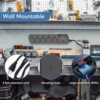 Extension Cord with Multiple Outlets, Surge Protector Power Strip with USB, 6ft Power Cord, 10 Wide Outlets, 2 USB+1 USB C Fast Charging Ports, Wall Mount, Heavy Duty, Home, Office Accessories