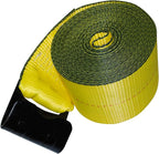 4” x 30’ Heavy Duty Winch Strap with Flat Hook for Flatbed Trailer 6,000 lbs Load Limit — 10 Pack