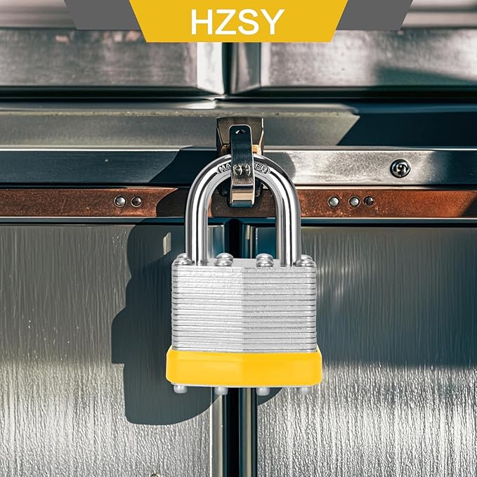 Padlocks Keyed Alike, Pack of 24, Laminated Steel Keyed Lock (1-9/16", 40mm), Padlocks with Same Key, Normal Shackle, for Toolbox, Locker & StorageUnit or More