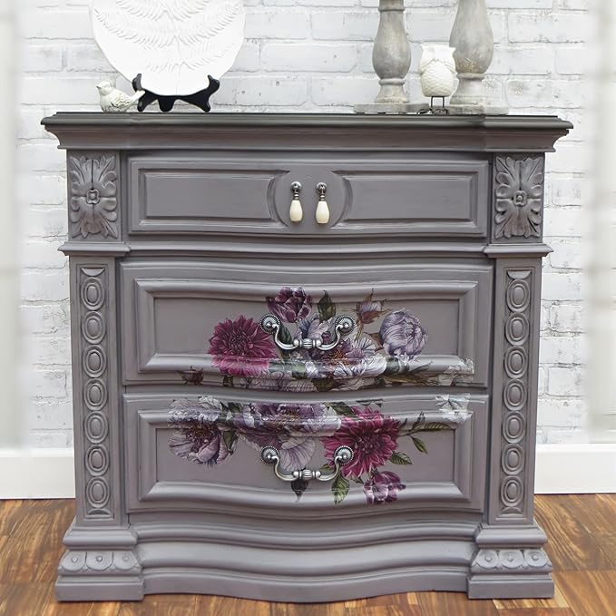 Dixie Belle Paint Company Chalk Finish Furniture Paint - Mason Dixon Gray (4oz) - Matte Charcoal Gray Chic Chalk Mineral DIY Furniture Paint