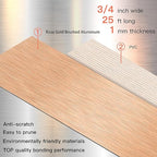 GSCIT Club Rose Gold Edge Banding, 3/4 Inch x 25ft Aluminum Brushed Edge Banding PVC Edge Trim for Cabinet Repair Furniture