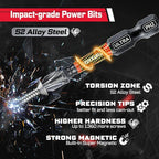 66Pcs Tools Set Packaged with Heavy-duty Tool Box, Include Impact Screwdriver Bits, Nut Driver, Mini Ratchet Wrech and Impact Bit Holder for Home Repairs DIY