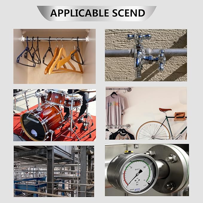 GeilSpace 3/4" x 18" Stainless Steel Pipe, 304 Pipe Nipple Fits Standard 3/4 Inch Threaded Pipes and Fittings, DIY Industrial Metal tube (2 PCS)