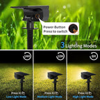 Solar Spot Lights Outdoor 6 Pack, [46 LED/3 Modes] Solar Landscape Spotlights Waterproof, 2-in-1 Auto On/Off Solar Powered Lights for Outside Yard Garden Wall Pathway(Warm White)